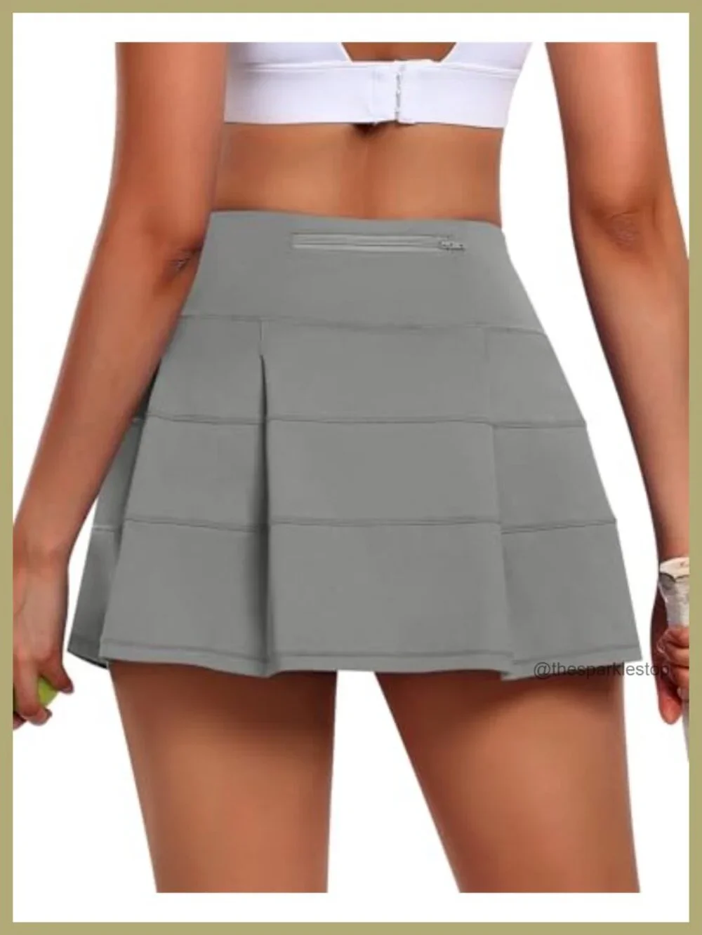 Pleated Tennis Skort with Shorts High Waist Athletic Skirt with Pockets